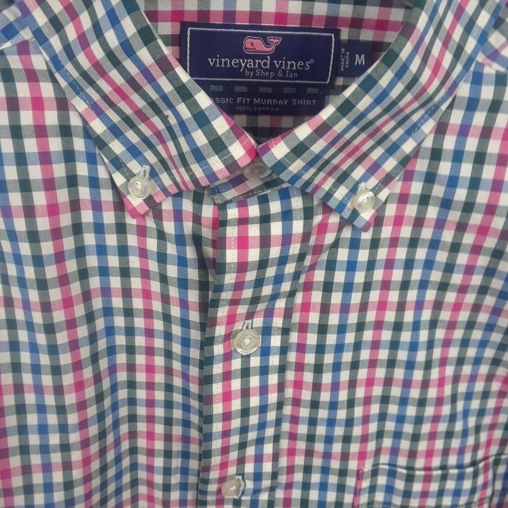 Vineyard Vines Long Sleeve Plaid Button Down Colorful Classic  Men's Medium - Picture 5 of 10